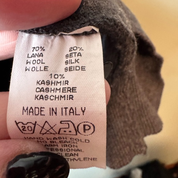 Cellini Men’s Made in Italy Henley Collared Sweater Size 52 Charcoal Gray - Picture 4 of 5